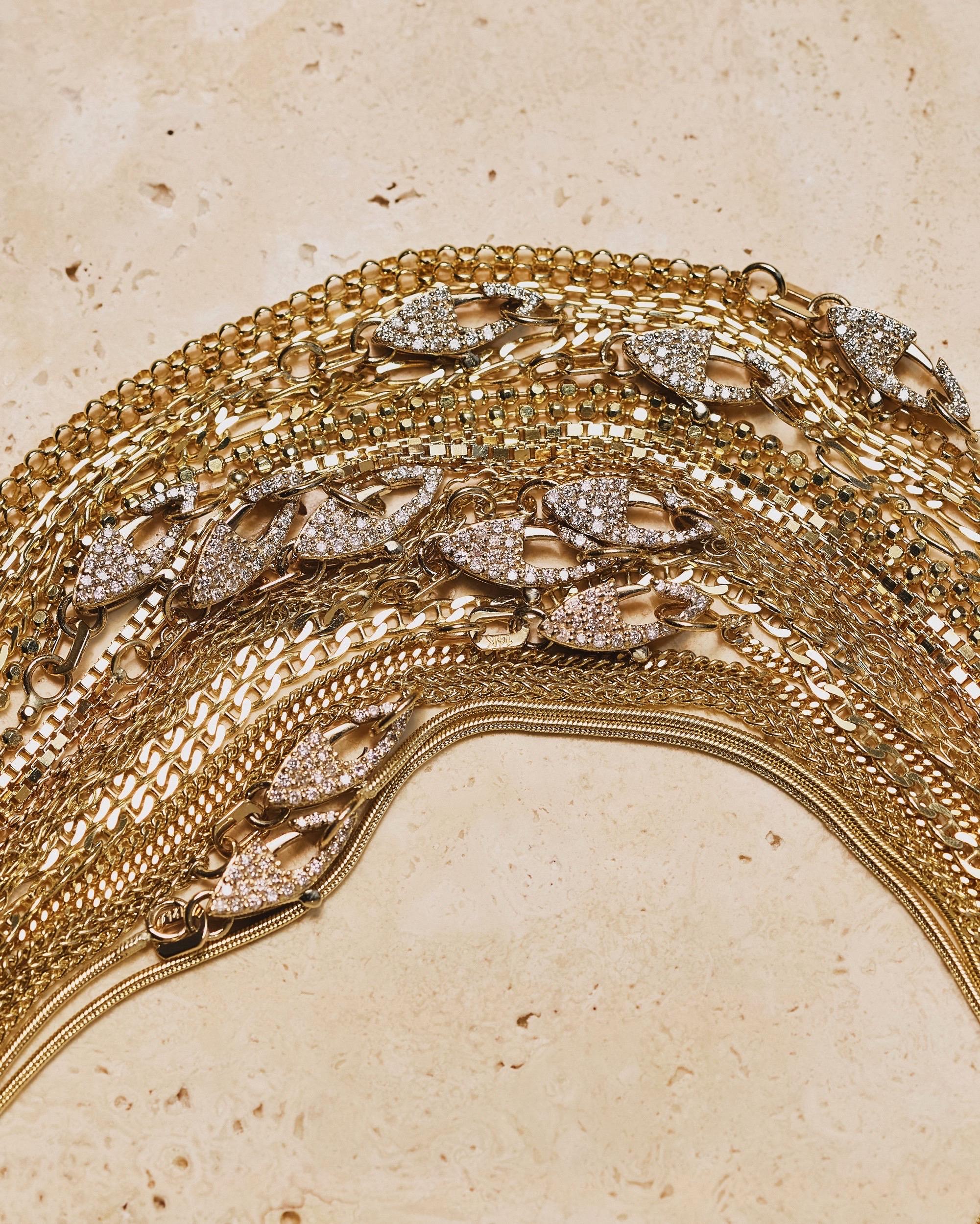 14k Yellow Gold Citrine and Diamond Chain Necklace by Series of Eleven For Sale 2