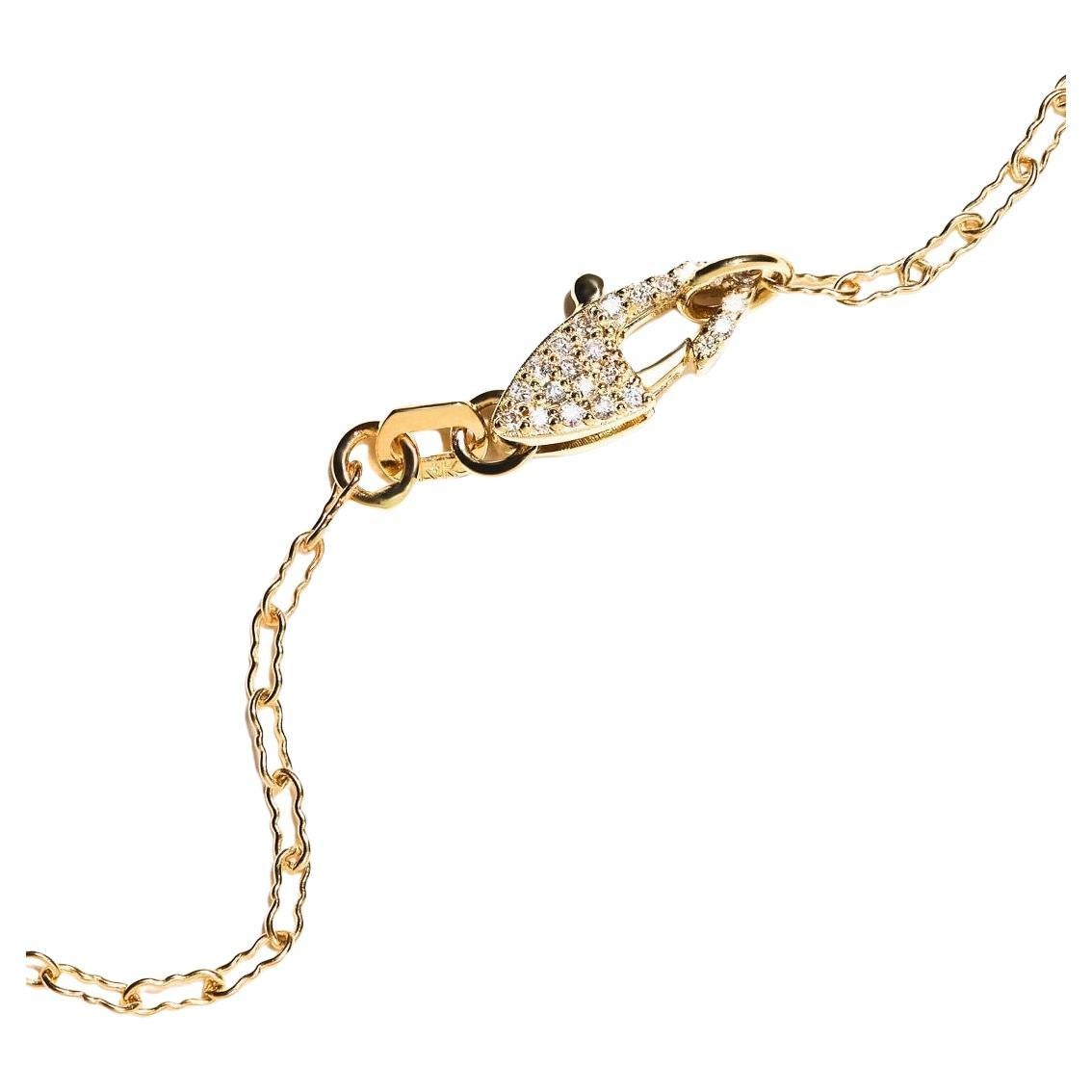 14k Gold Paperclip Chain with Diamond Clasp For Sale