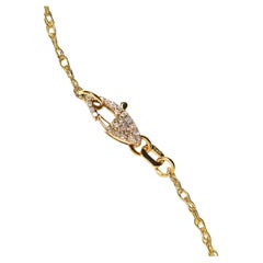 14k Gold Overlapping Chain with Diamond Clasp