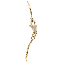 14k Gold Box Chain with Diamond Clasp