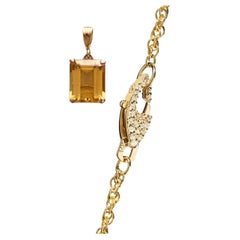 Halskette aus 14 Karat Gelbgold mit Citrin und Diamanten von Series of Eleven