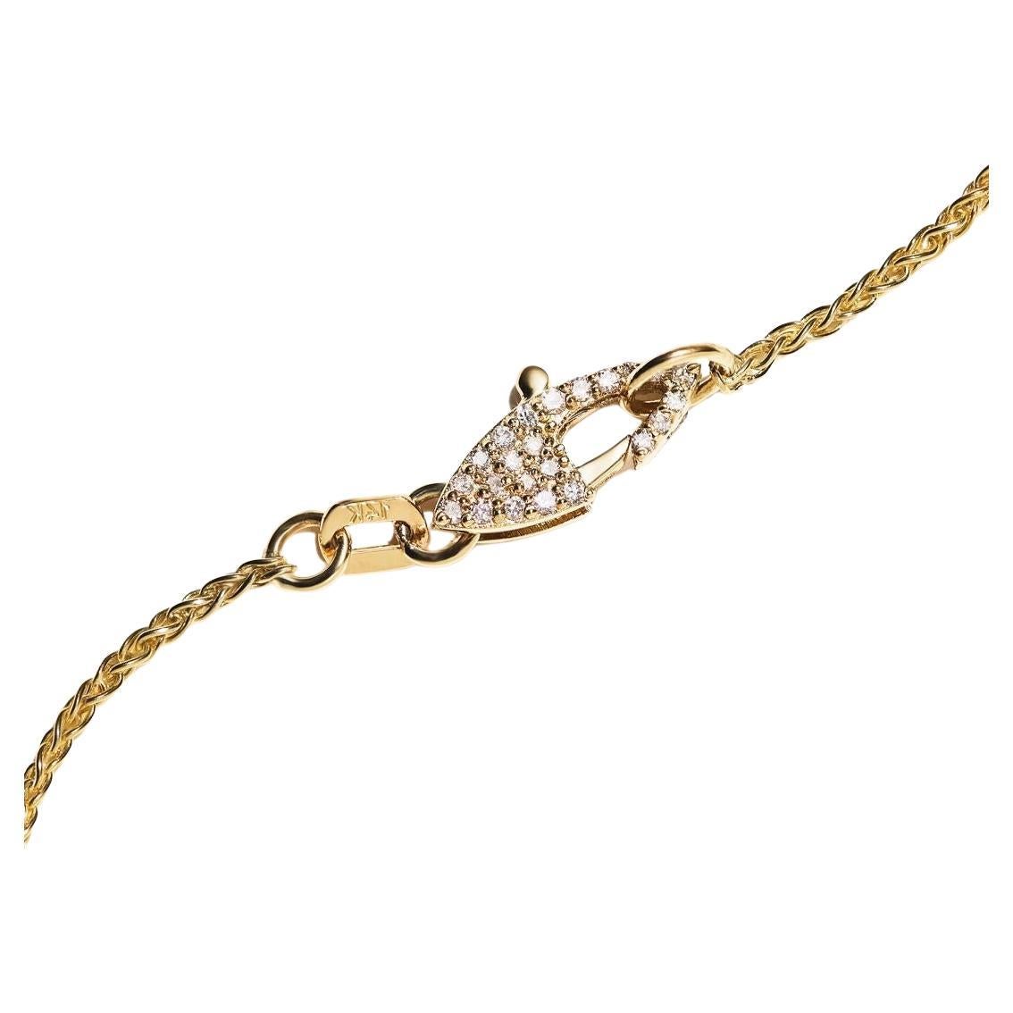 Catena di grano in oro giallo 14k con chiusura a pavé di diamanti (19") di Series of Eleven