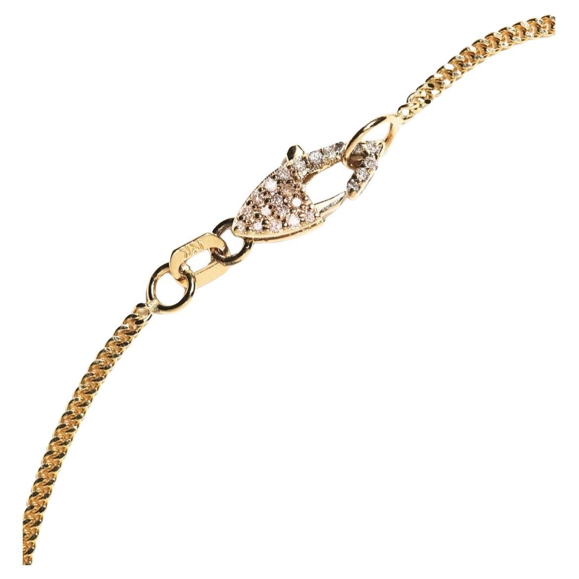 14k Gold Curb Chain with Custom Diamond Clasp