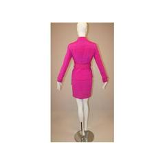 NWT Gianni Versace S/S 2003 Runway Hot Pink Silk Skirt Suit 38