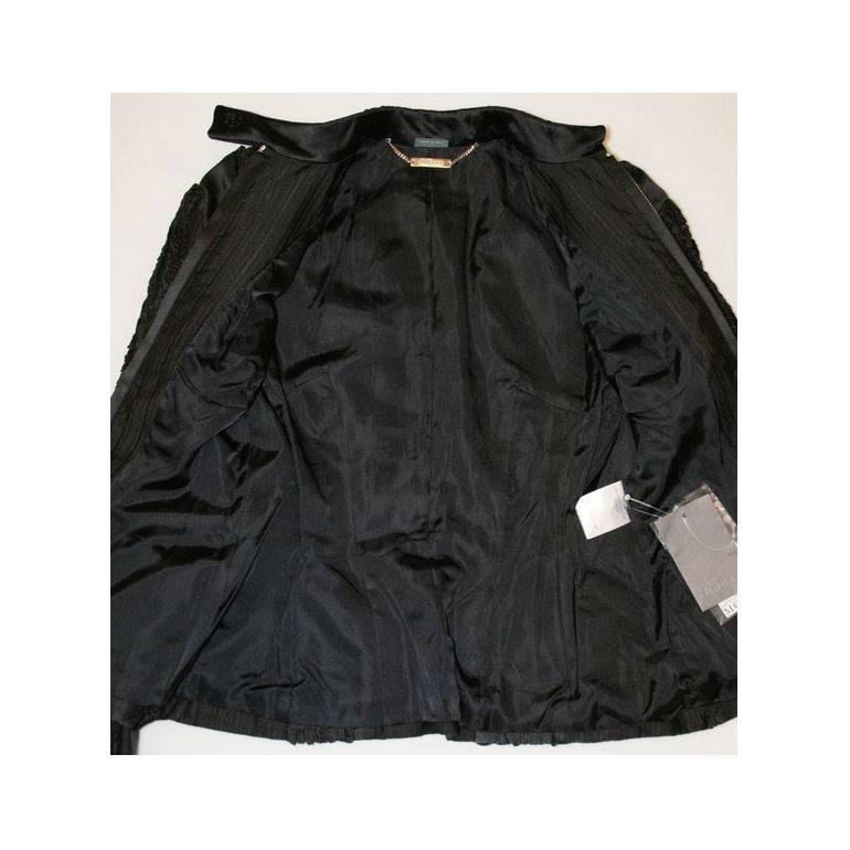 New A/W 2003 Alexander McQueen Scanners Black Russian Silk Jacket 38 2