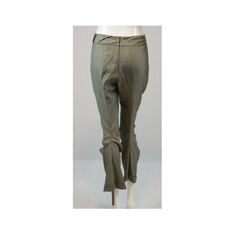 S/S 1999 Alexander McQueen Grey S-Bend Savage Beauty Museum Pants In Good Condition In Yukon, OK