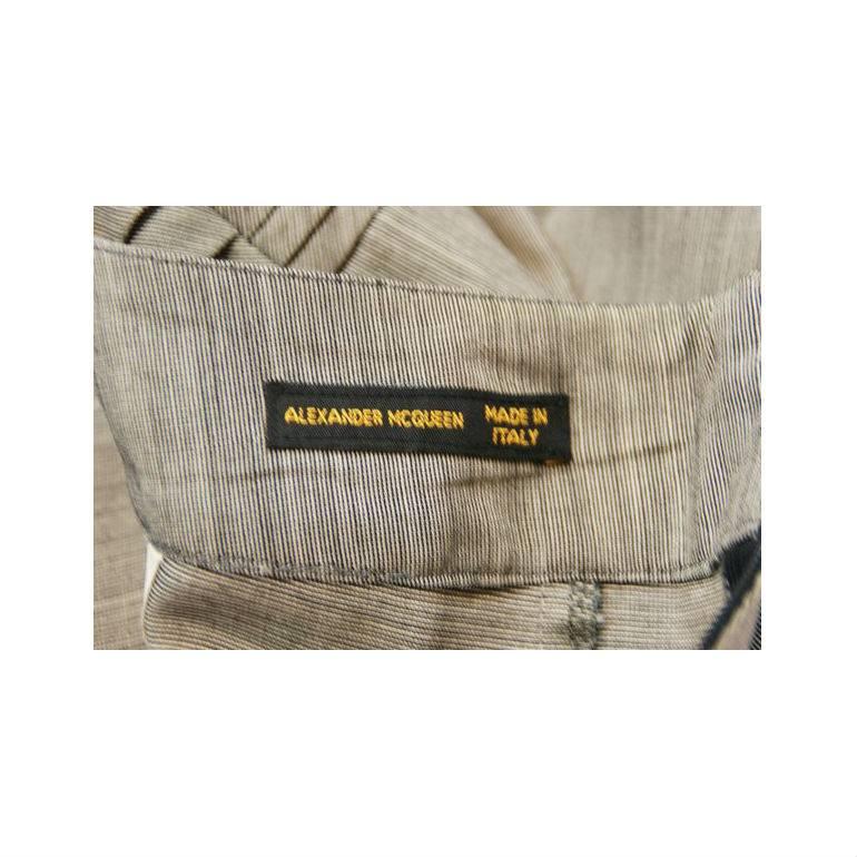 De las mujeres S/S 1999 Alexander McQueen Pantalones Grises S-Bend Savage Beauty Museum