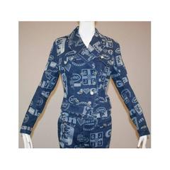 1990's John Galliano Formula 1 Denim Jacket & Bell Bottom Jeans Ensemble 4