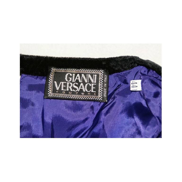 Women's S/S 1991 Gianni Versace Couture Pop Art Mod Velvet Mini Dress