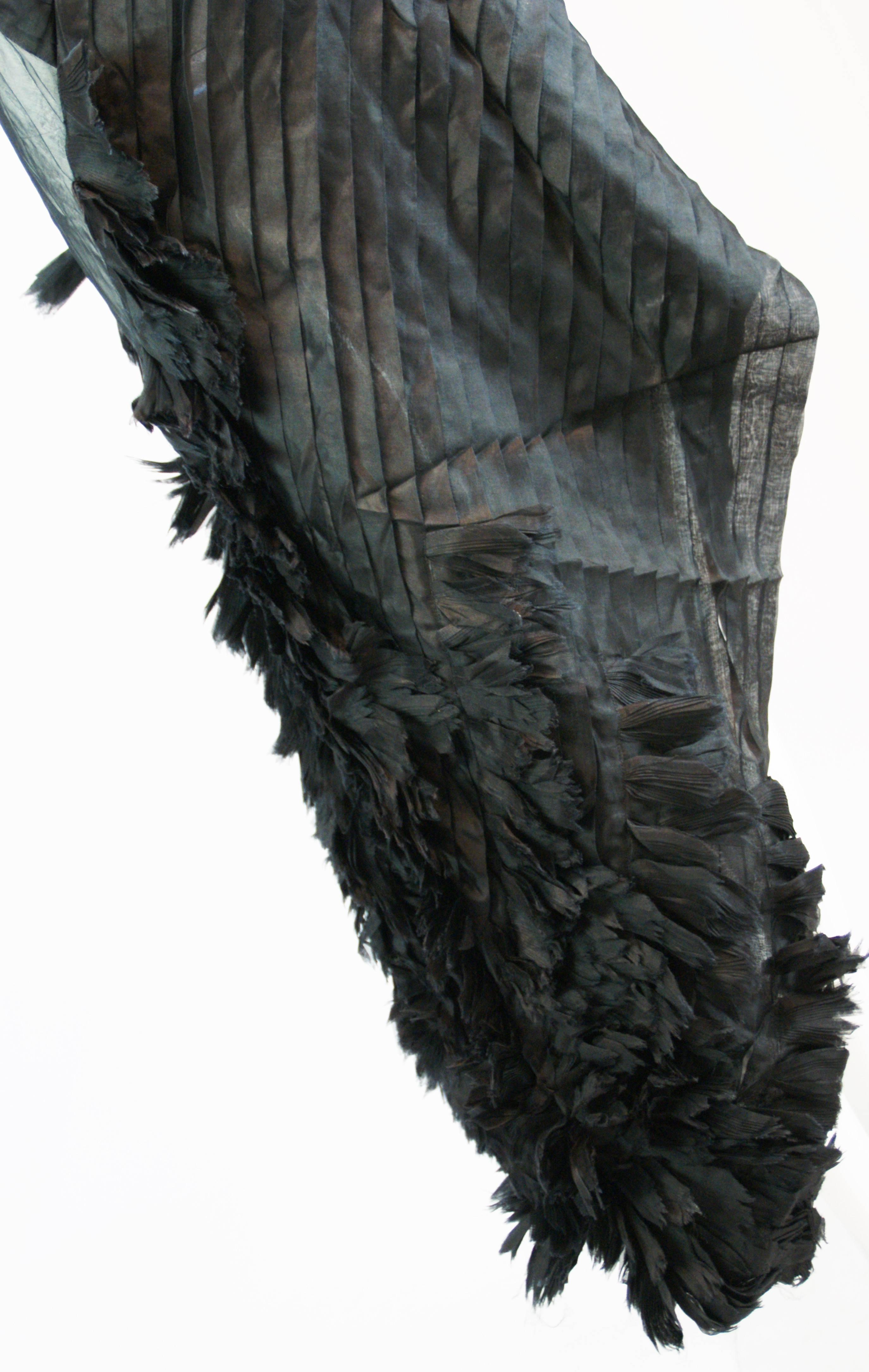 Black Alexander McQueen S/S 2001 'Voss' Runway Asymmetrical Gown Dress