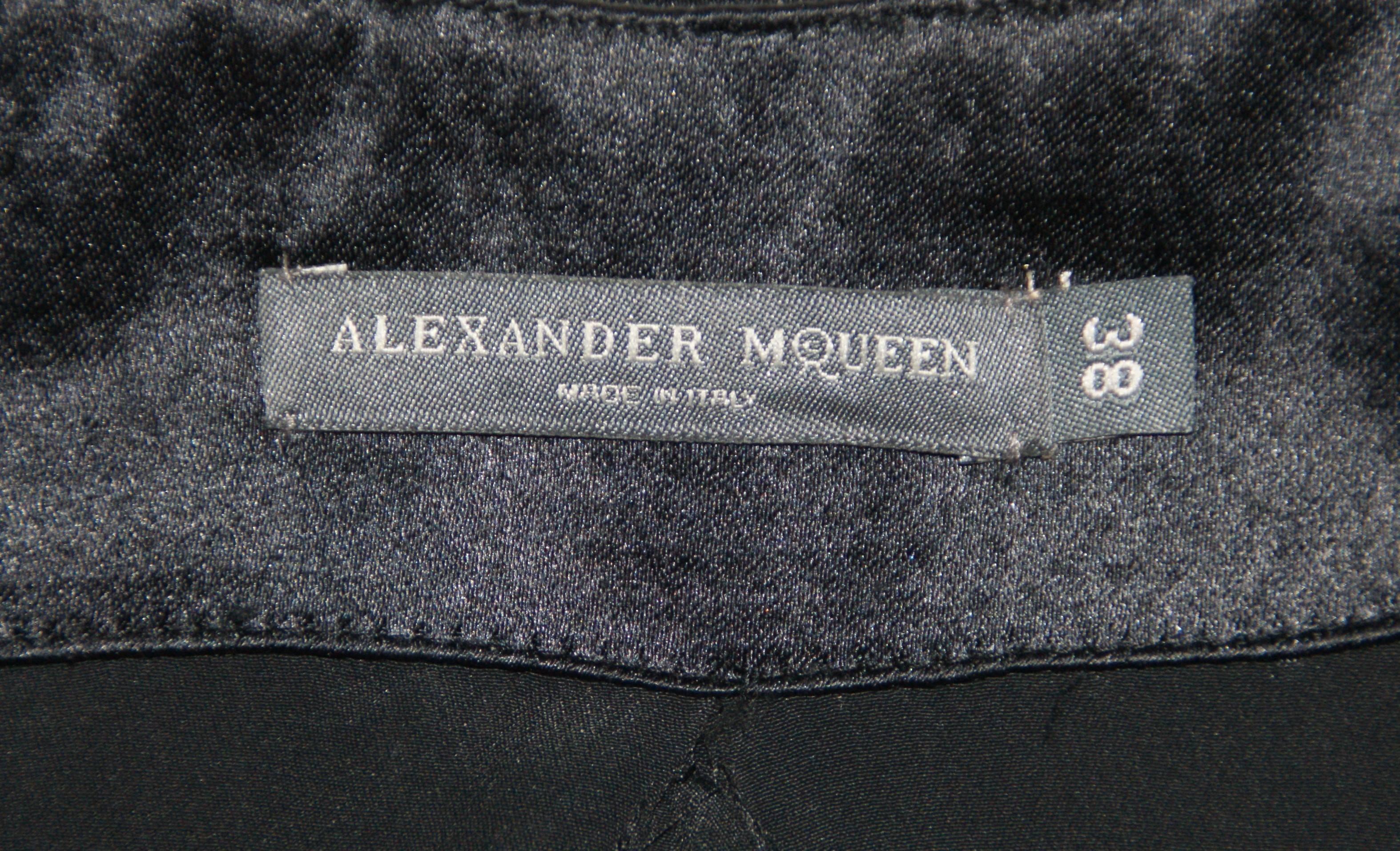 A/W 2007 Runway Alexander McQueen Flame Beaded Black Silk Gown Dress 38 1