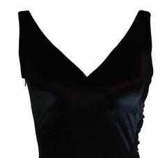 F/W 1995 Gianni Versace Black Bustier Velvet Silk Column Sheer Gown Dress