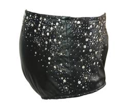 Gianni Versace Beaded Black Leather Shorty Shorts 40, S/S 1998