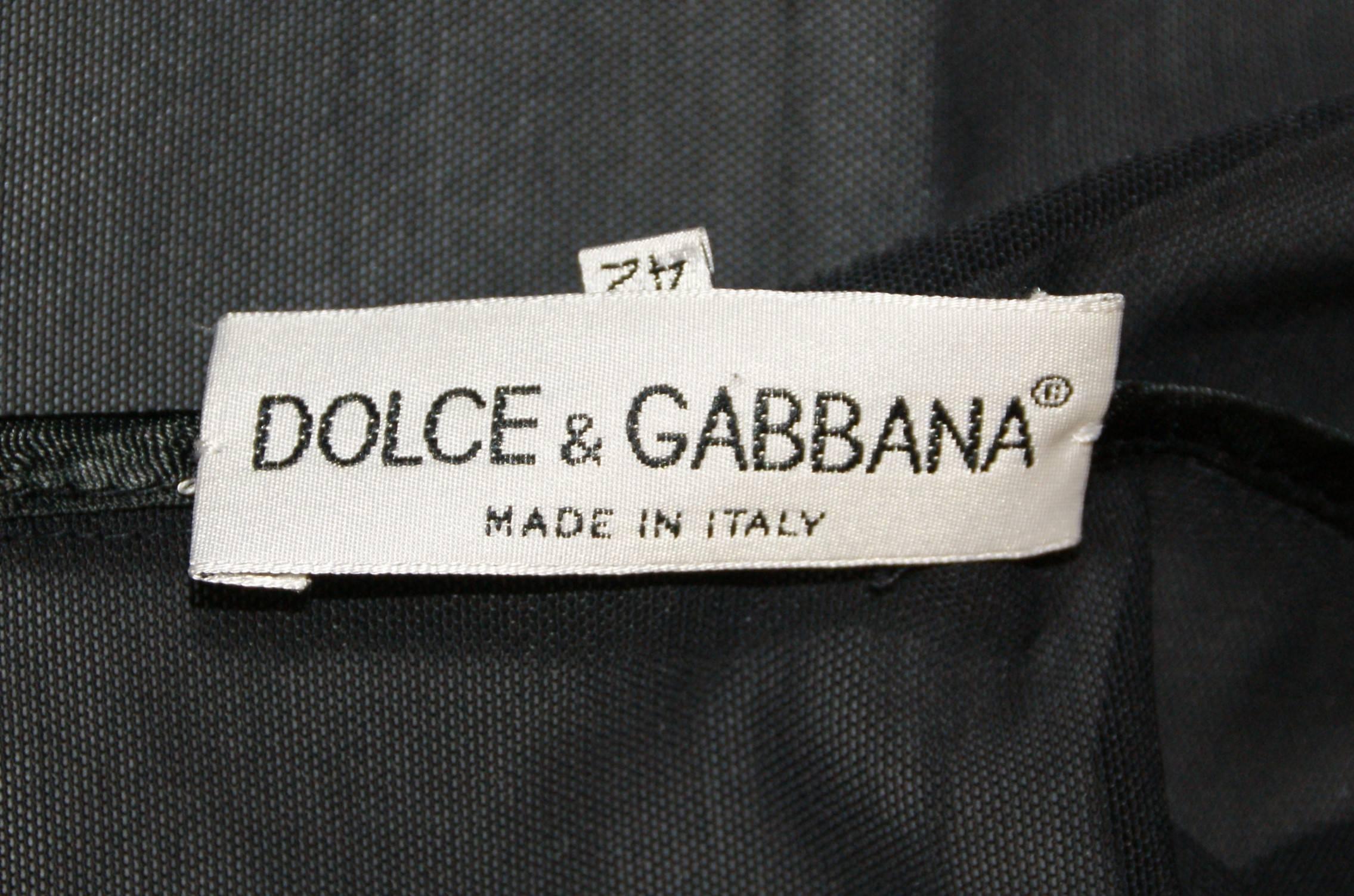 F/W 1995 Dolce & Gabbana Sheer Mesh Fox Fur Collar Jacket  In Excellent Condition In Yukon, OK