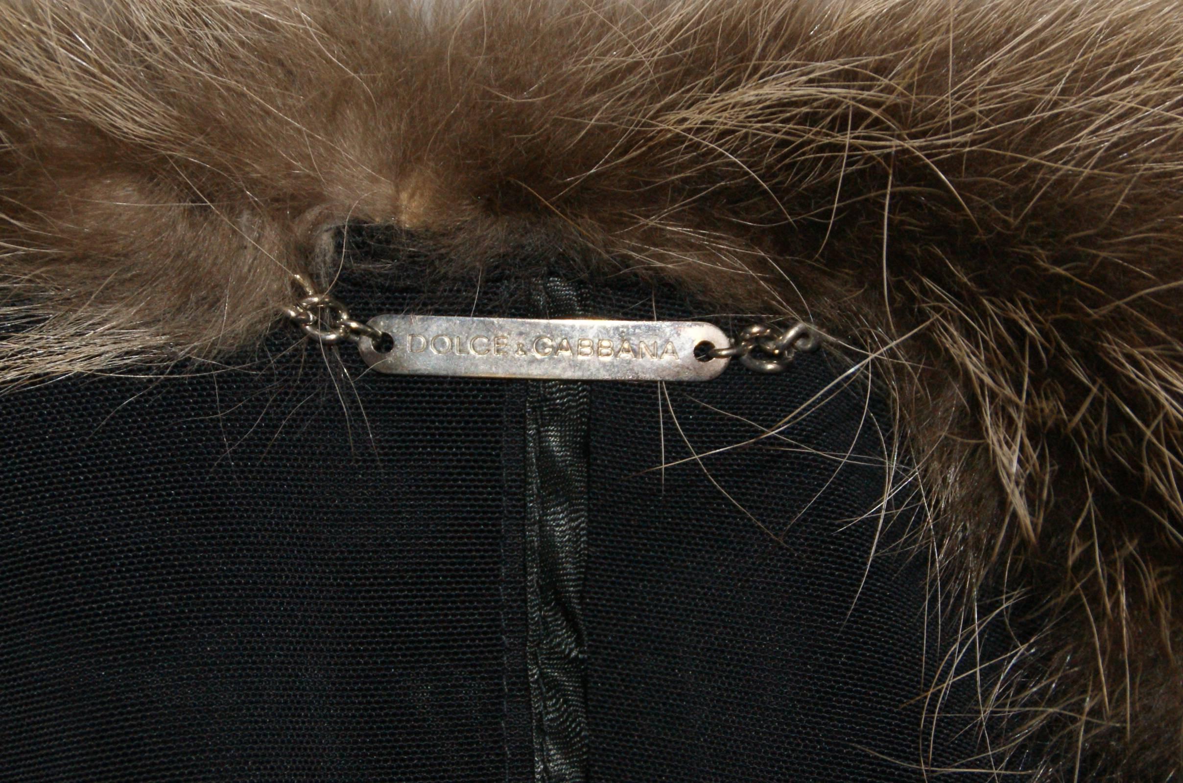 Women's F/W 1995 Dolce & Gabbana Sheer Mesh Fox Fur Collar Jacket 