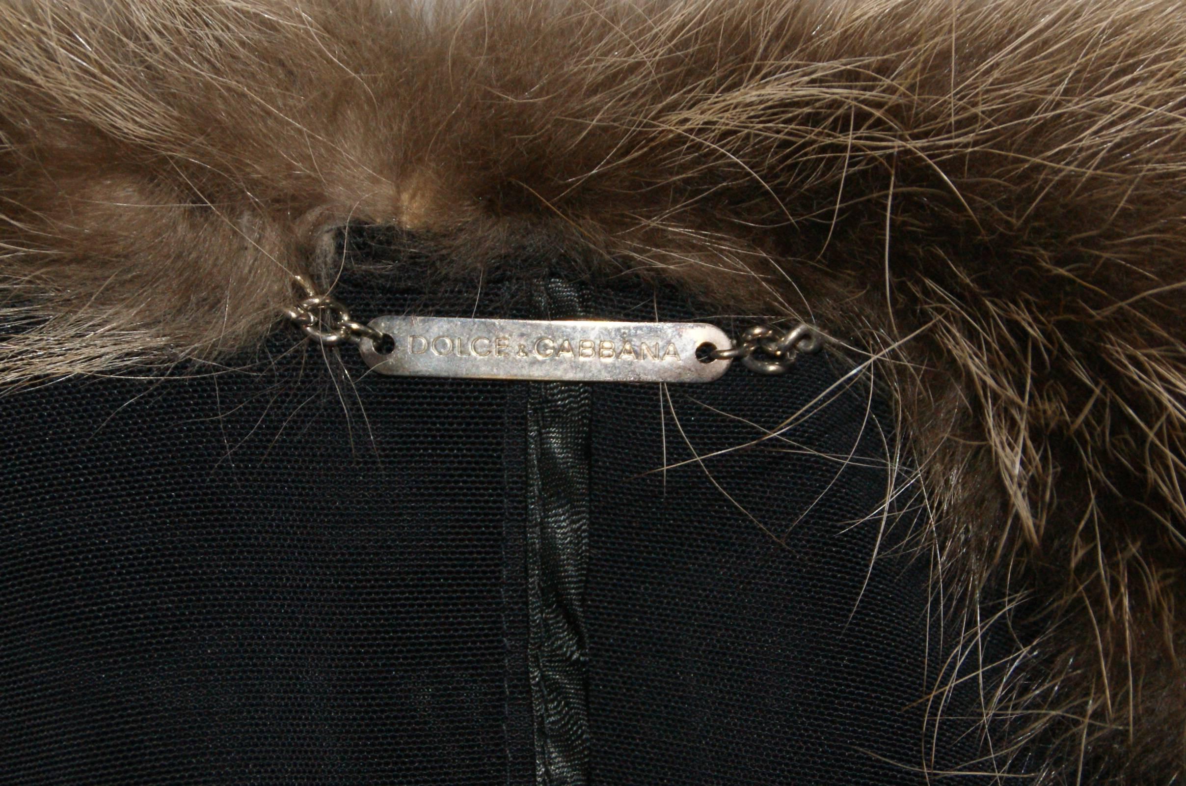 Women's F/W 1995 Dolce & Gabbana Sheer Mesh Fox Fur Collar Jacket