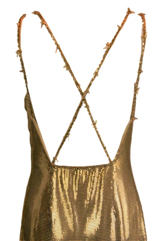 F/W 1998 Gianni Versace Runway Gold Metal Mesh Dress at Harper's Bazaar ...