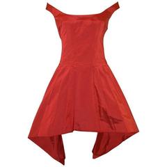 S/S 2002 The Dance of the Twisted Bull Alexander McQueen Red Off Shoulder Dress 7