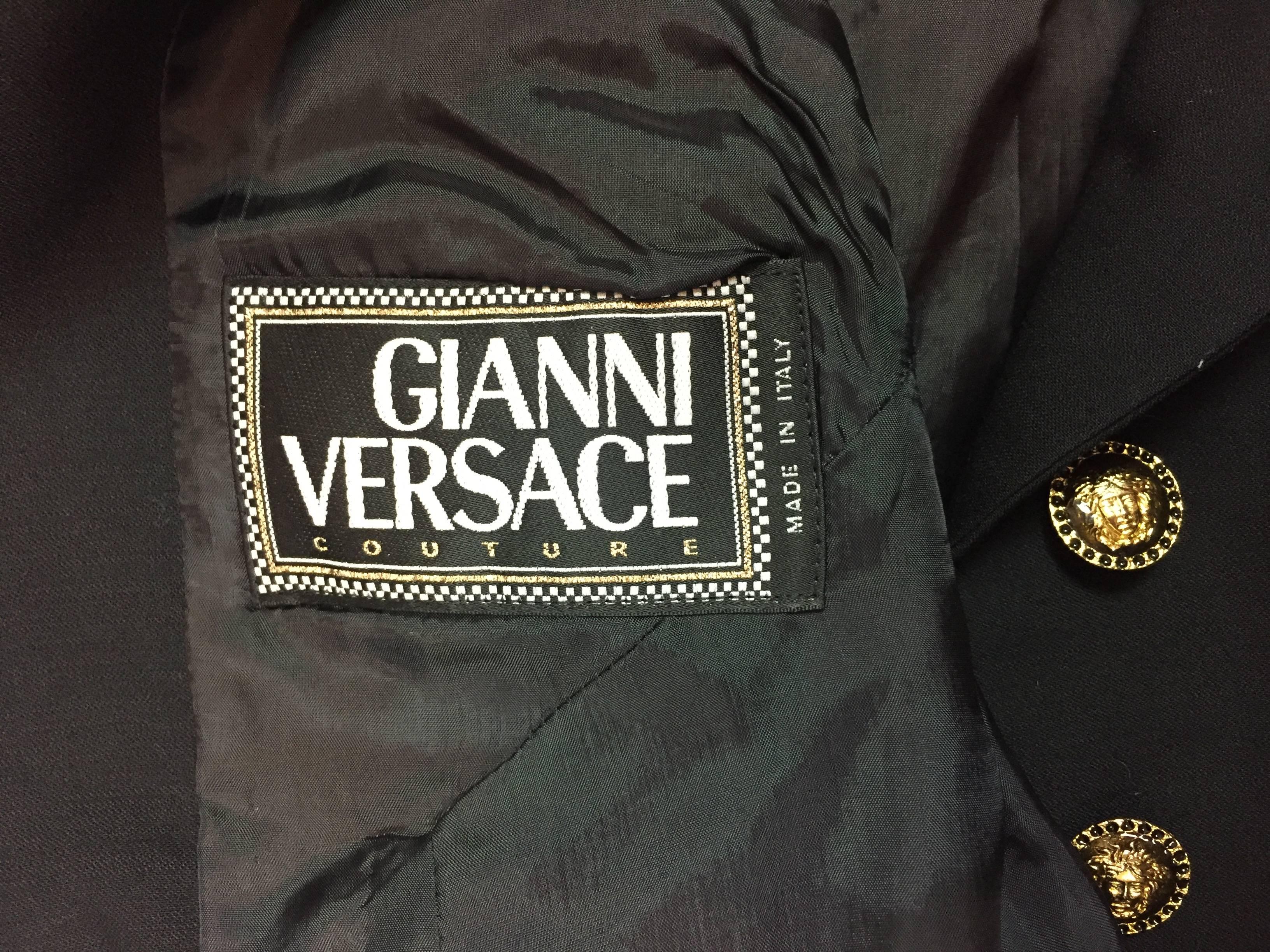 Documented S/S 1993 Runway Gianni Versace Couture Top Pant Ensemble Suit 38 In Excellent Condition In Yukon, OK