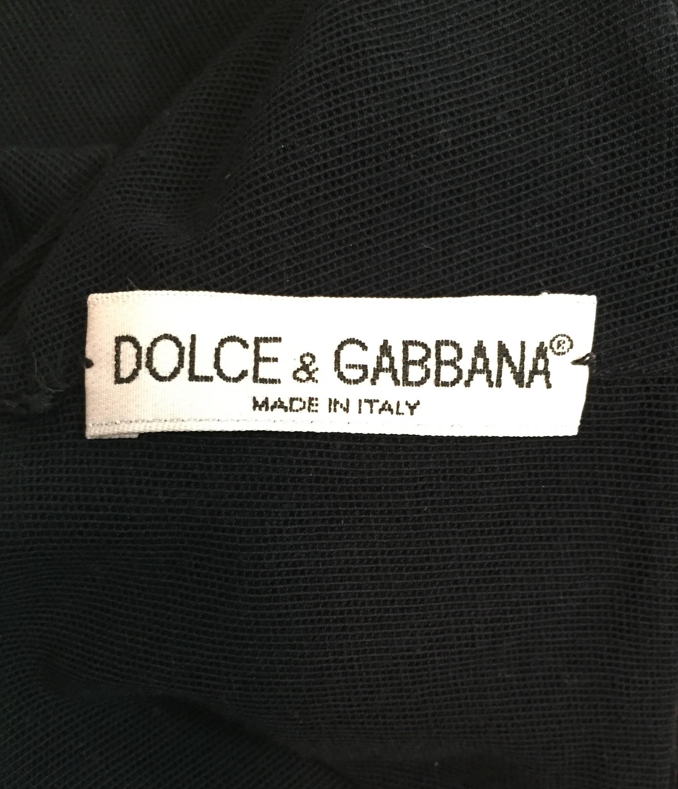 S/S 1998 Dolce & Gabbana Black Sheer Mesh Pencil Wiggle Dress Lace Detail In Excellent Condition In Yukon, OK