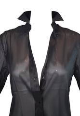 S/S 2000 Dolce & Gabbana Sheer Black Button Down Tunic Dress Blouse