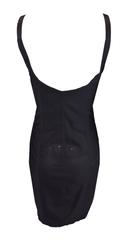 F/W 1988 Dolce & Gabbana Black Corset Bandage Wiggle Mini Dress 44
