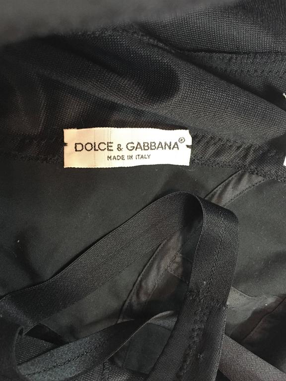 F/W 1988 Dolce and Gabbana Black Corset Bandage Wiggle Mini Dress 44 at ...