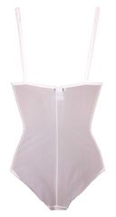 1990er Dolce & Gabbana ungetragener weißer Bodysuit mit durchsichtigem Unterwire-BH