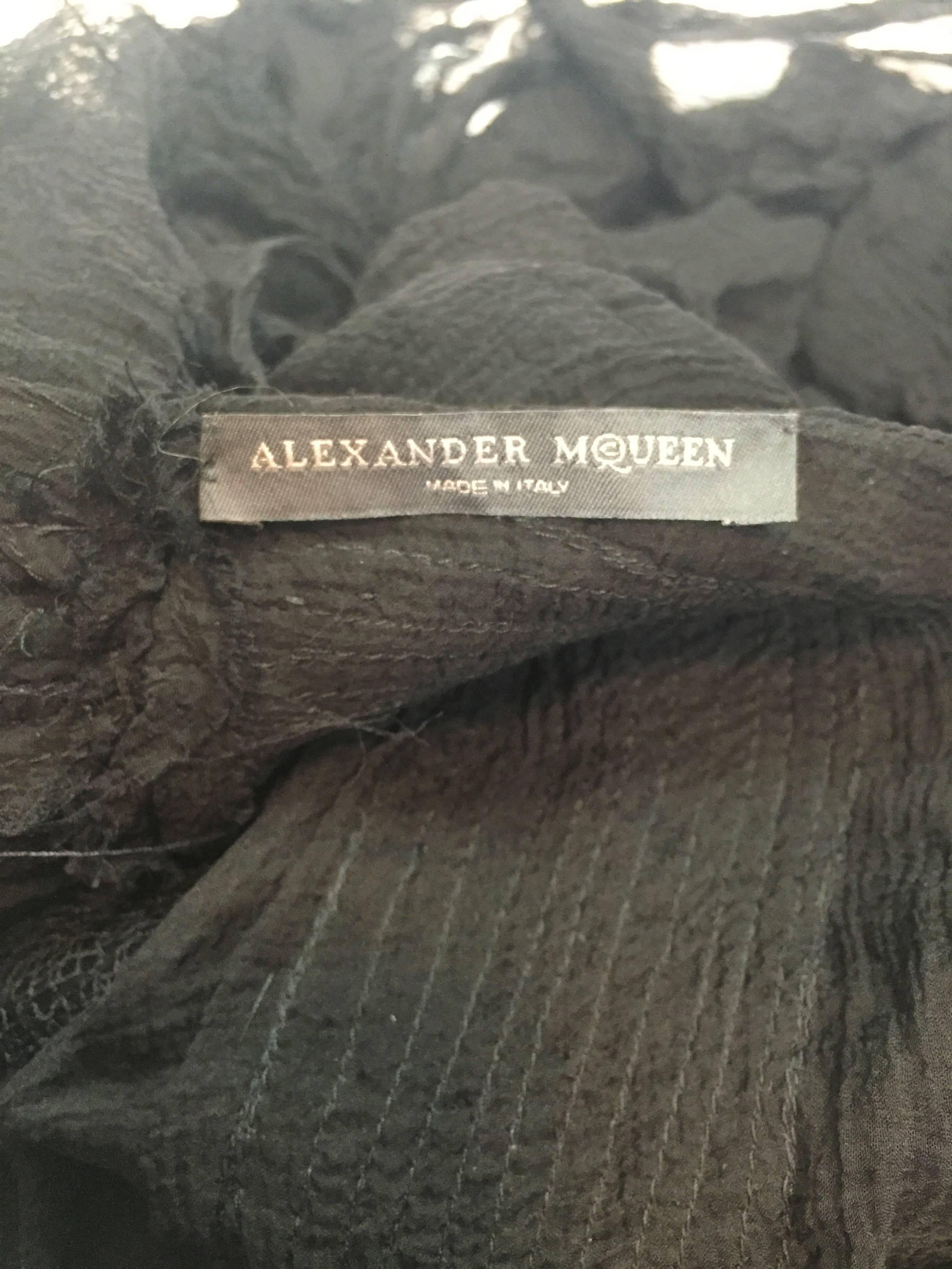 S/S 2003 Alexander McQueen Irere Shipwreck Black Sheer Silk Top 40 3
