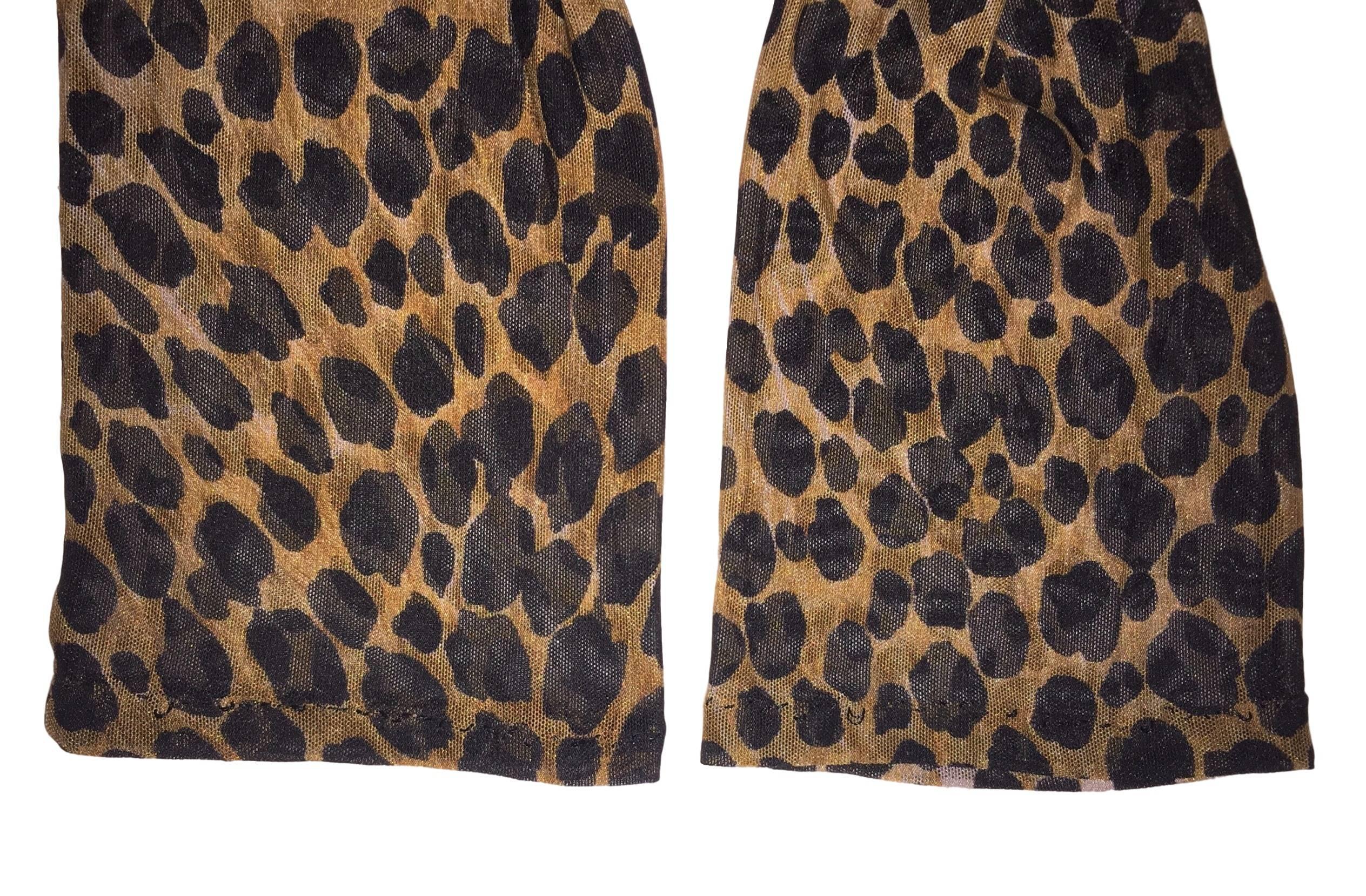 Women's 1990's Dolce & Gabbana Sheer Mesh Leopard Pants & Top Ensemble XS/S 