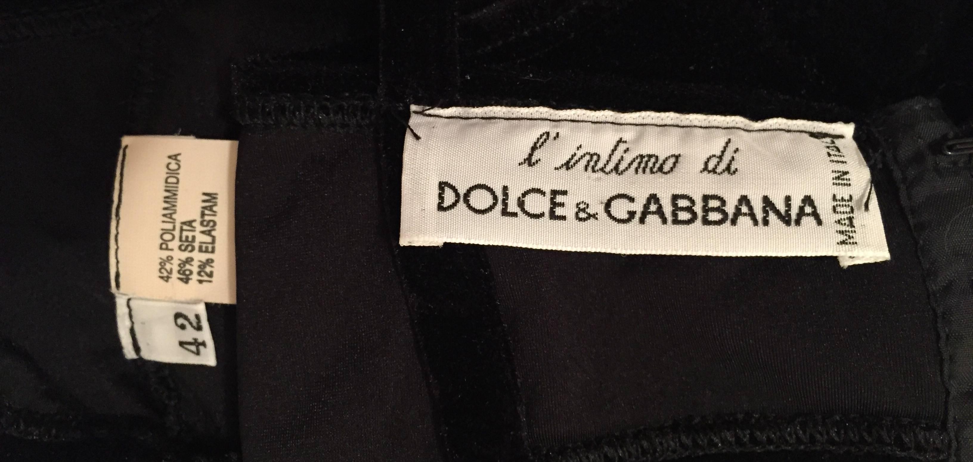 1980's Dolce & Gabbana Black Velvet Bra Top 42 XS In New Condition In Yukon, OK