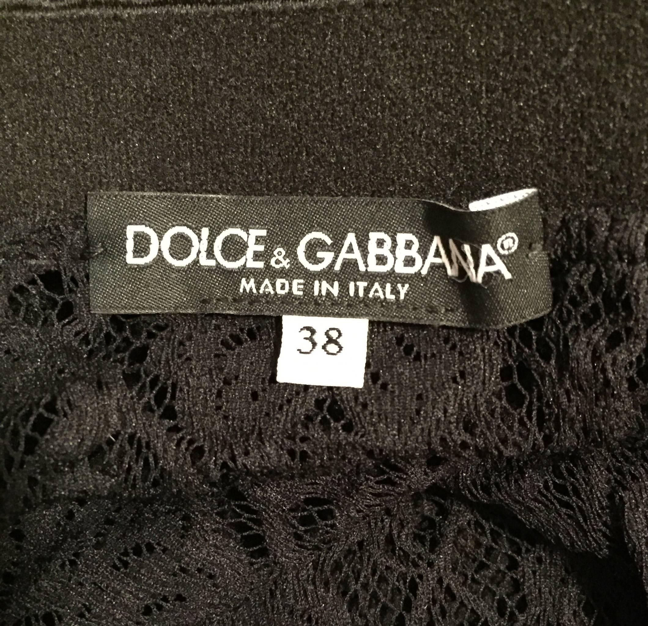S/S 2000 Dolce & Gabbana Sheer Black Lace Leggings 38 In Excellent Condition In Yukon, OK