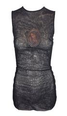 S/S 1998 Dolce & Gabbana Sheer Black Mesh Madonna Saint Mary Backless Ensemble