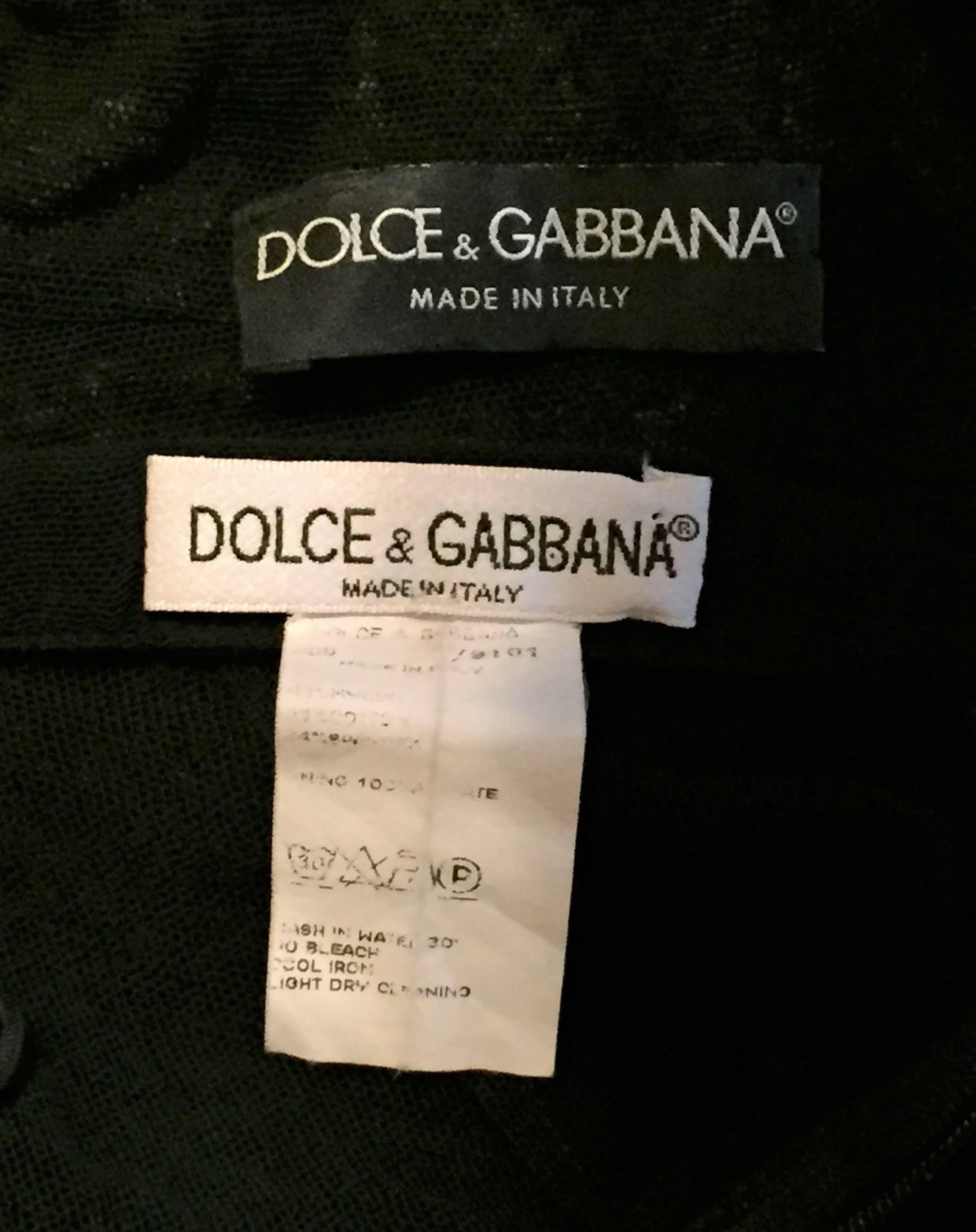S/S 1998 Dolce & Gabbana Sheer Black Mesh Madonna Saint Mary Backless Ensemble In Excellent Condition In Yukon, OK