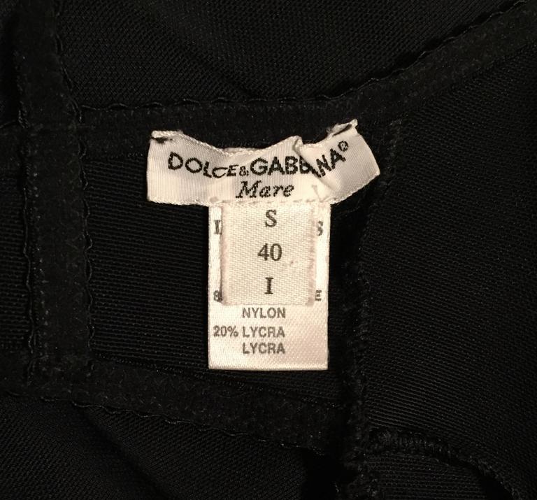 S/S 1992 Dolce and Gabbana Le Bonitas Sheer Black Bodysuit Swimsuit XS ...