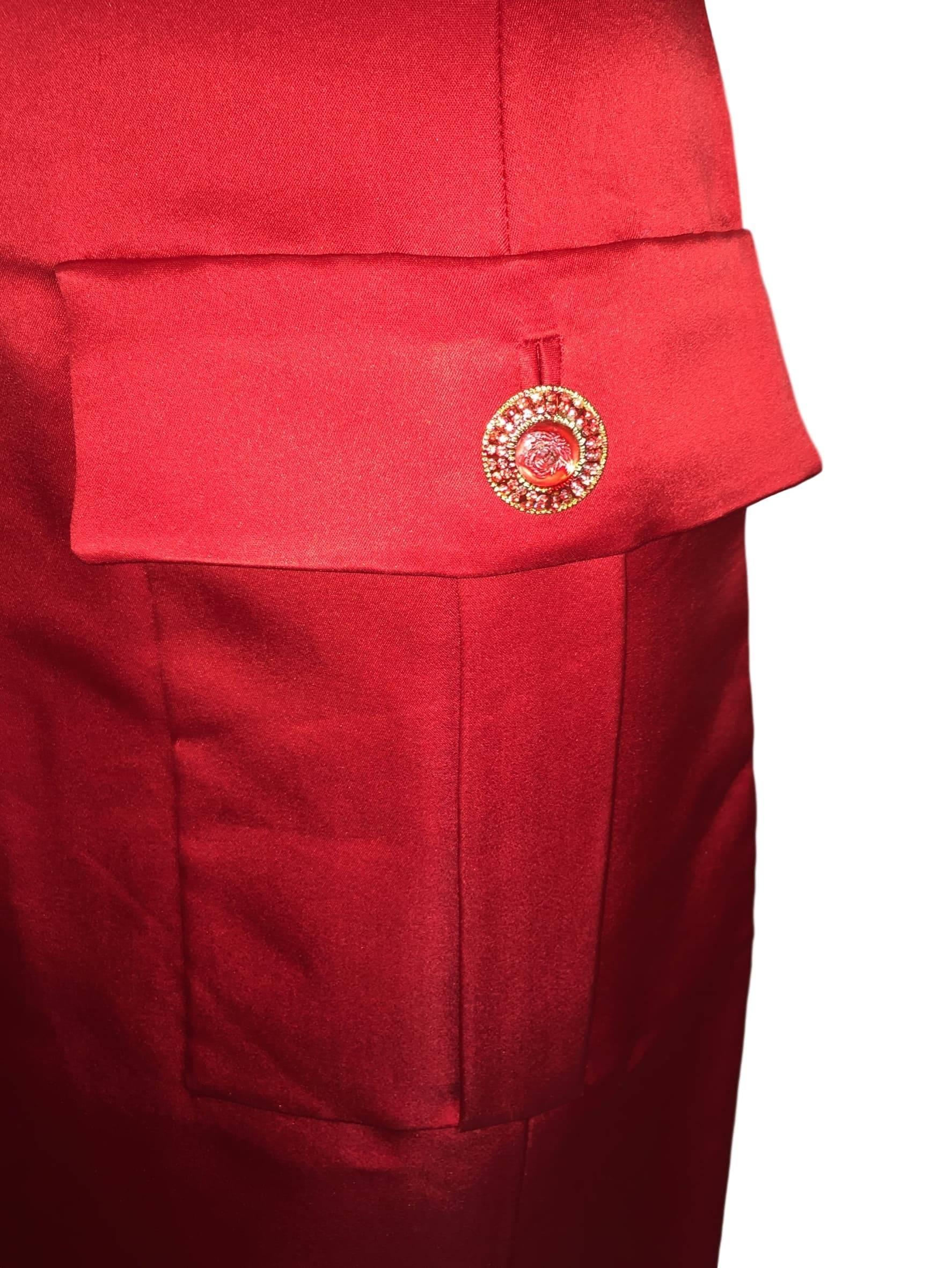 F/W 1996 Gianni Versace Runway Red Sheer Silk Gown Dress 1