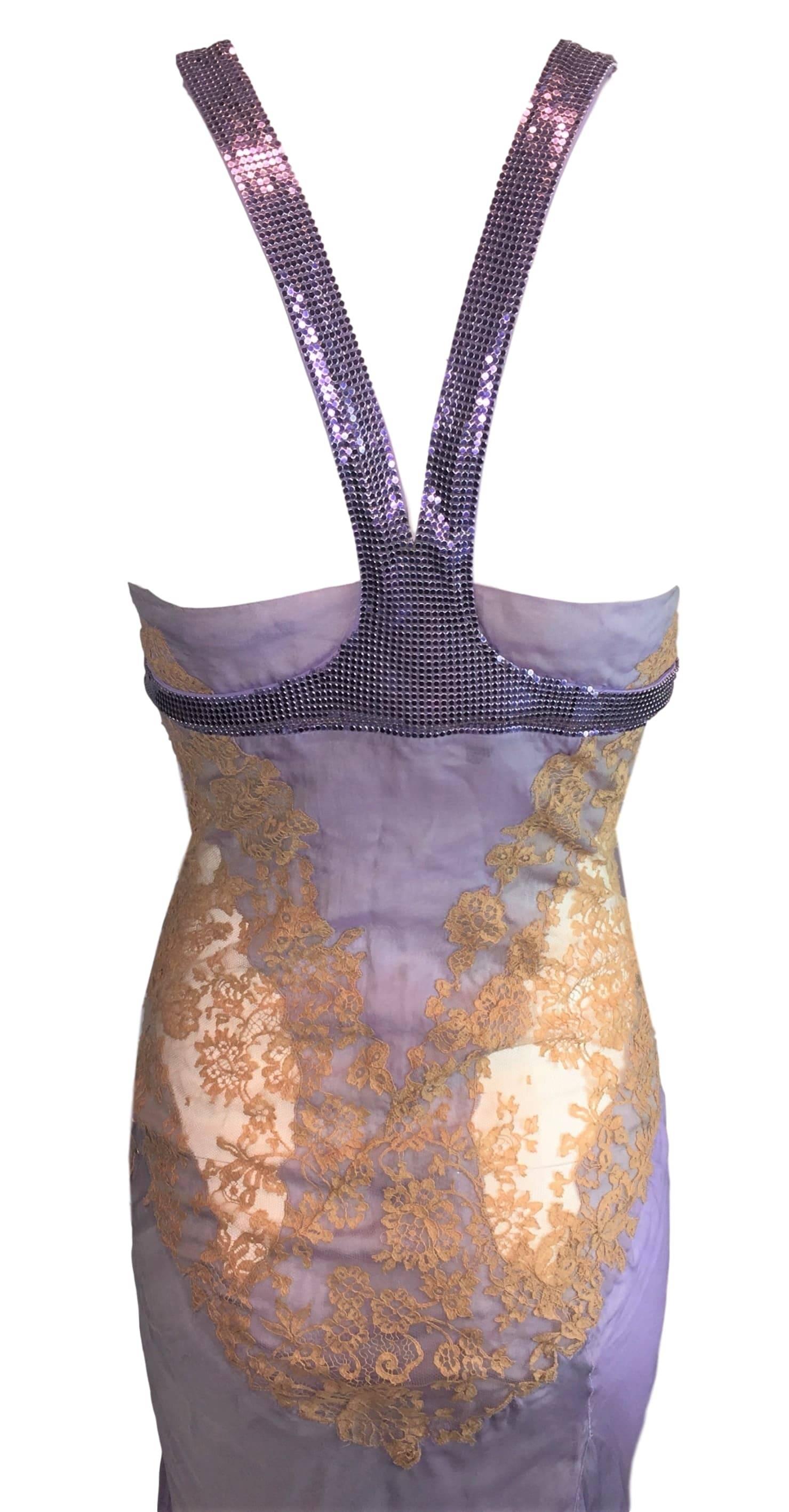 purple chainmail dress