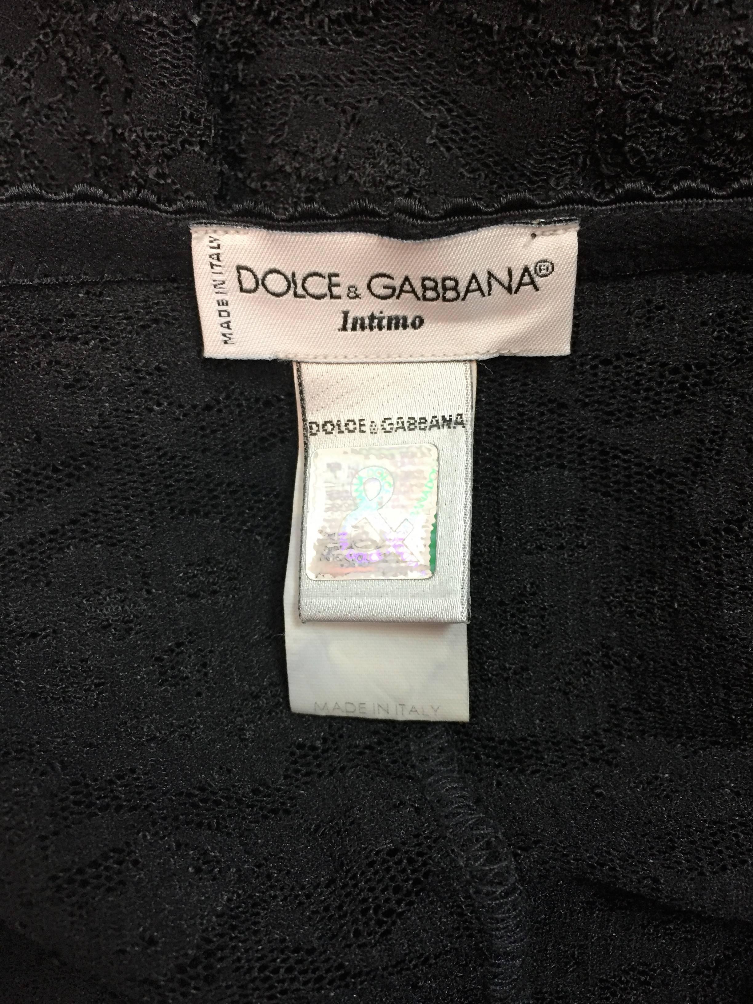1990's Dolce & Gabbana Sheer Black Lace & Mesh Mini Dress XS/S In Excellent Condition In Yukon, OK
