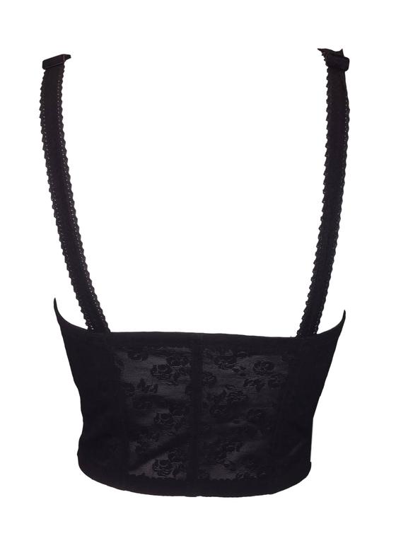 S/S 1992 Dolce and Gabbana Black Lace Corset Bustier Top and High ...