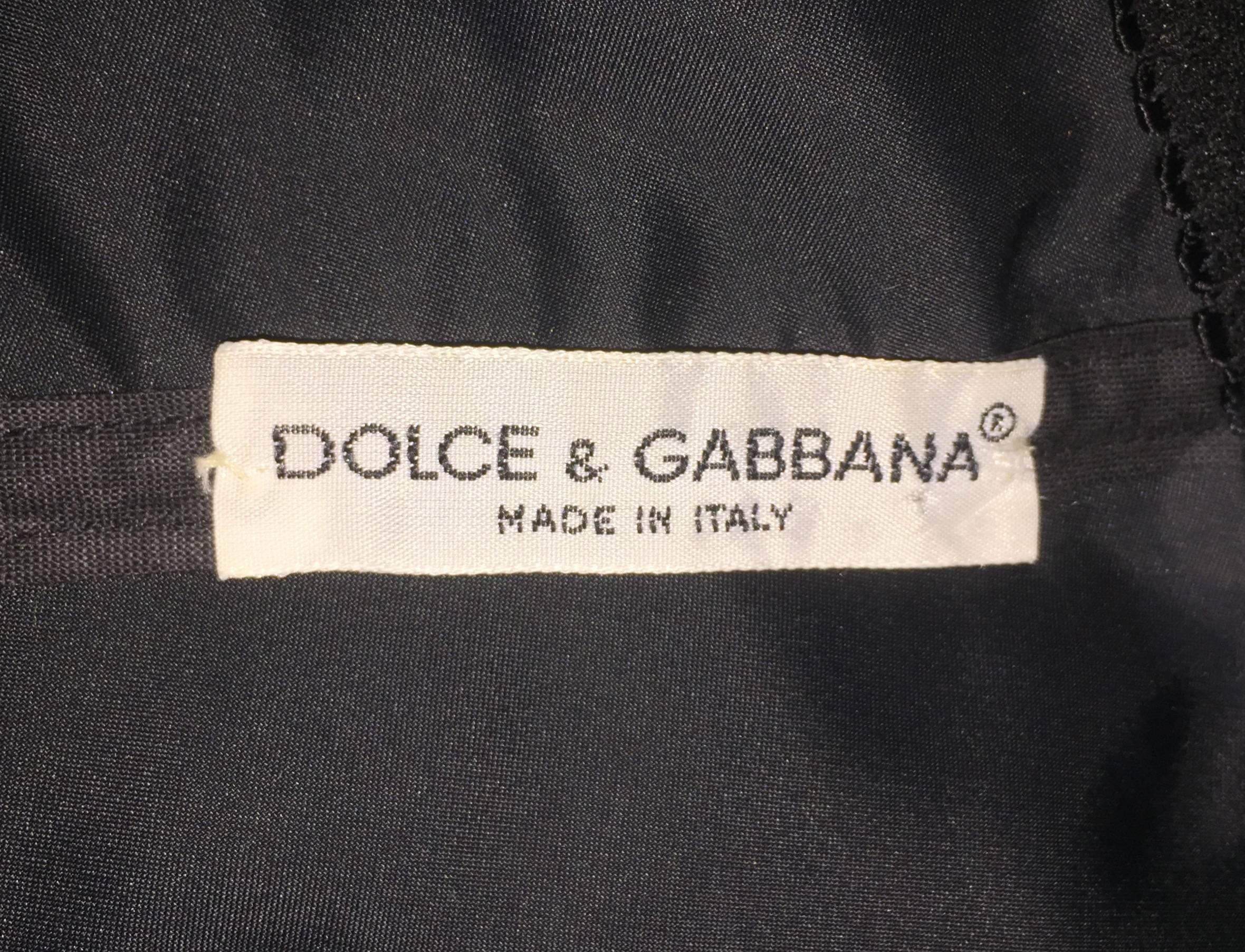 S/S 1992 Dolce & Gabbana Black Lace Corset Bustier Top & High Waisted Mini Skirt 3