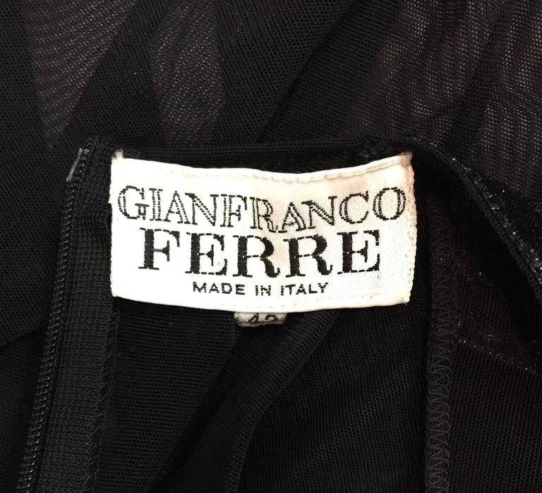 S/S 1997 Gianfranco Ferre Sheer Black Mesh Pin-up Bodysuit Top 42 S at ...