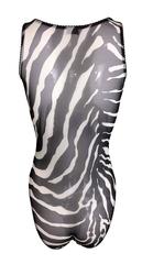 1990er Dolce & Gabbana Transparenter Mesh Zebra-Bodysuit aus Mesh