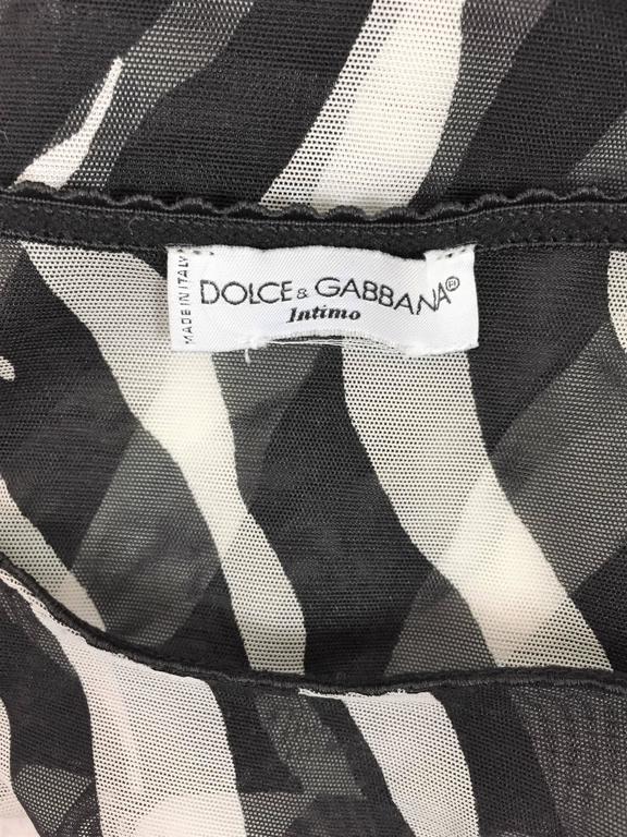 1990's Dolce and Gabbana Sheer Mesh Zebra Bodysuit at 1stDibs | zebra 1990