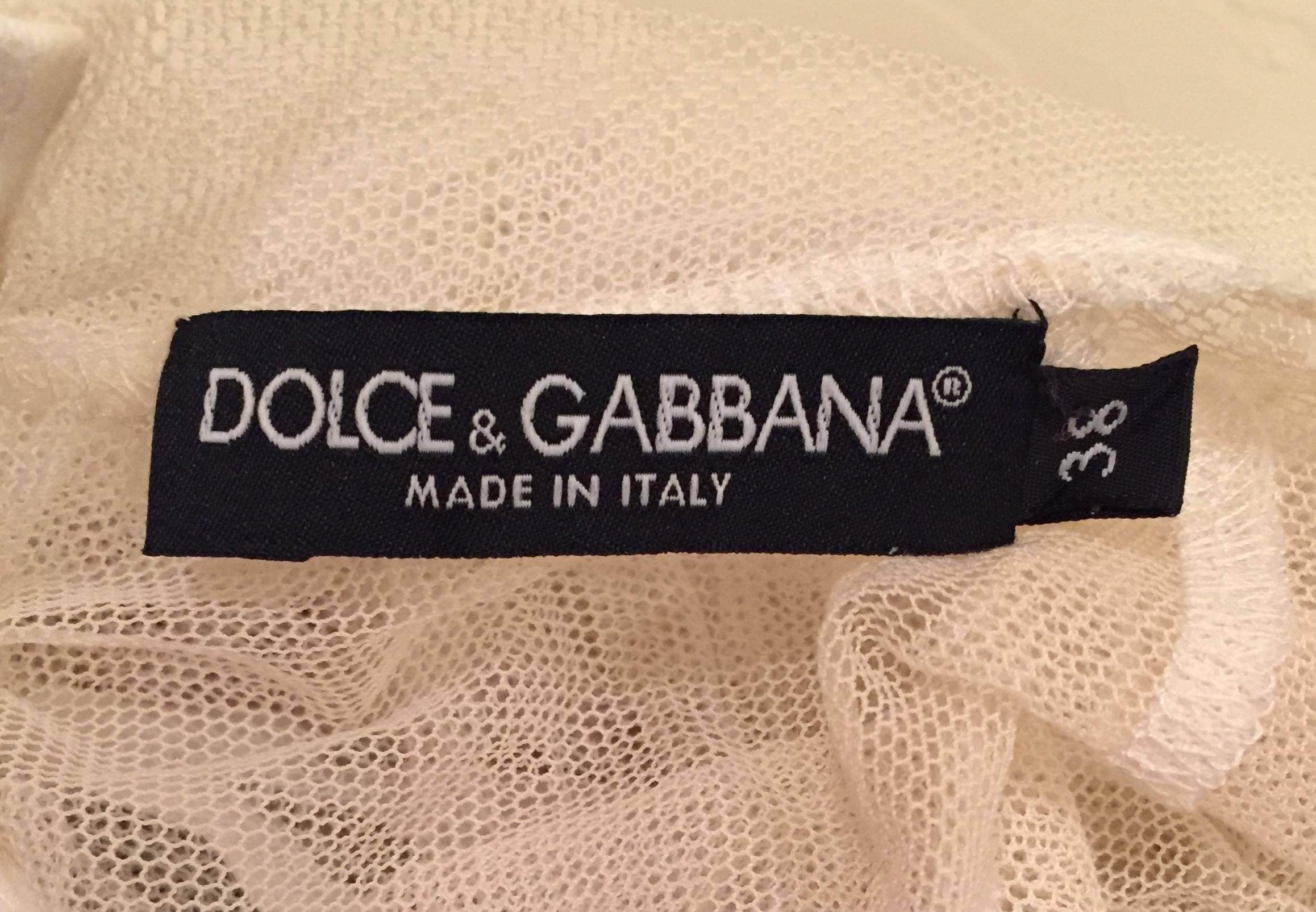 Gray S/S 2001 Dolce & Gabbana Nude Mesh Tunic Mini Dress XS/S 38