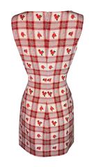 Atelier Versace Silk Gingham Plaid Floral Pinafore Mini Dress, S/S 1994
