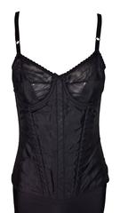 Dolce & Gabbana Ensemble aus durchsichtigem schwarzem Mesh-Korsett und durchsichtigem Slip-Rock, ca. 1997