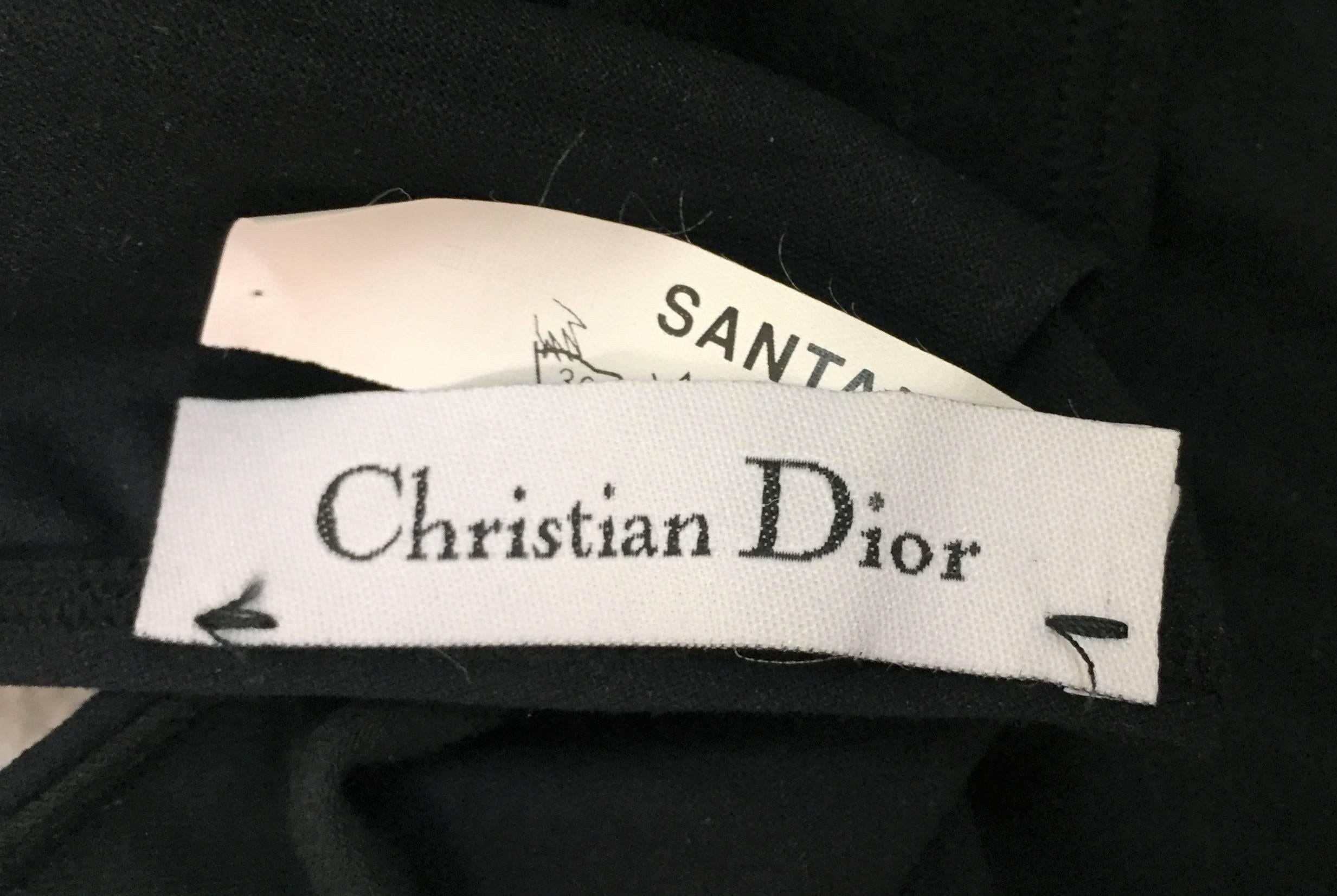 1990's Christian Dior Sheer Black Tattoo L/S Bodysuit Top S In Good Condition In Yukon, OK