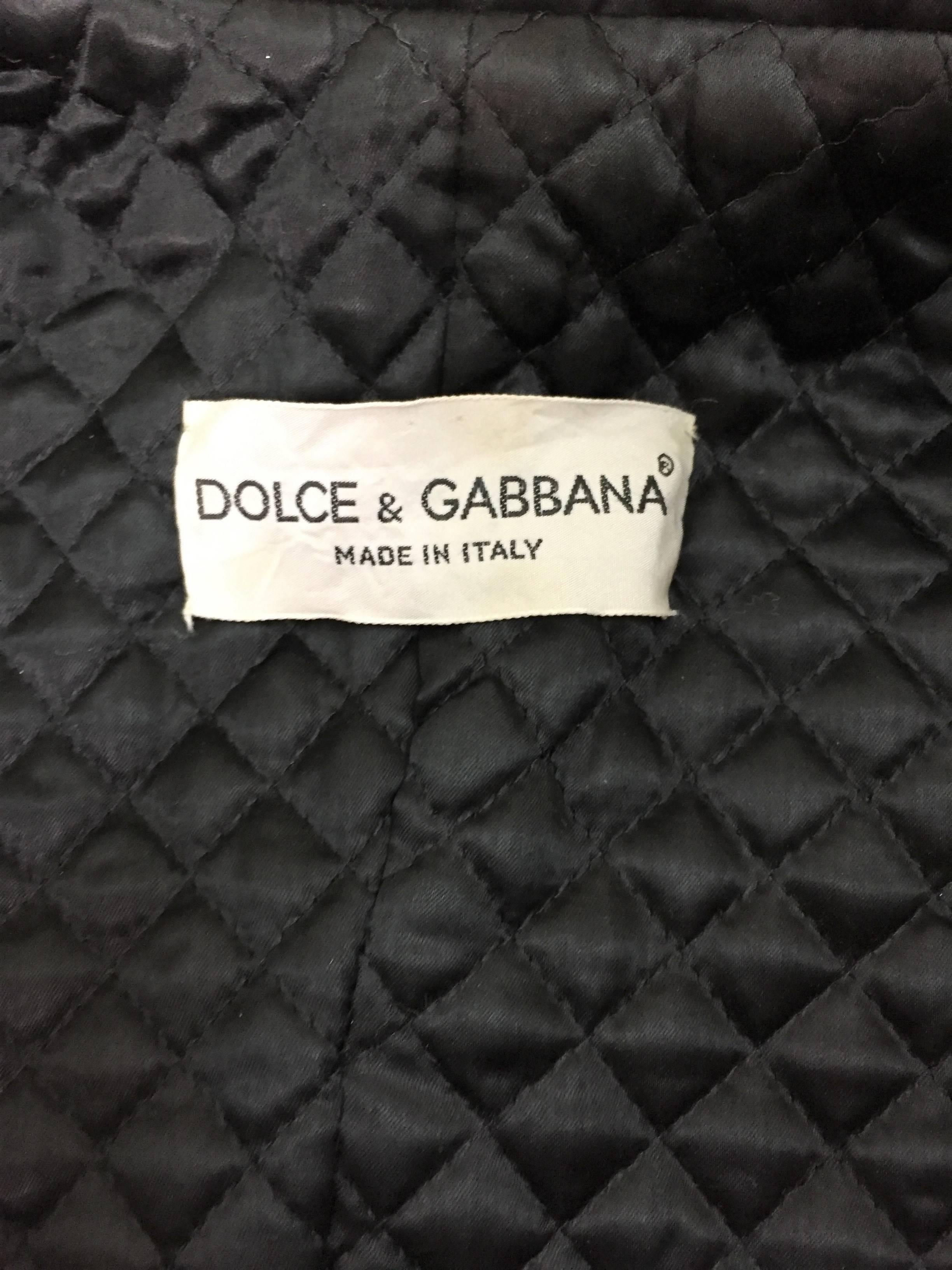 Documented F/W 1992 Dolce & Gabbana Dragon Tattoo Beaded Black Motorcycle Jacket 3