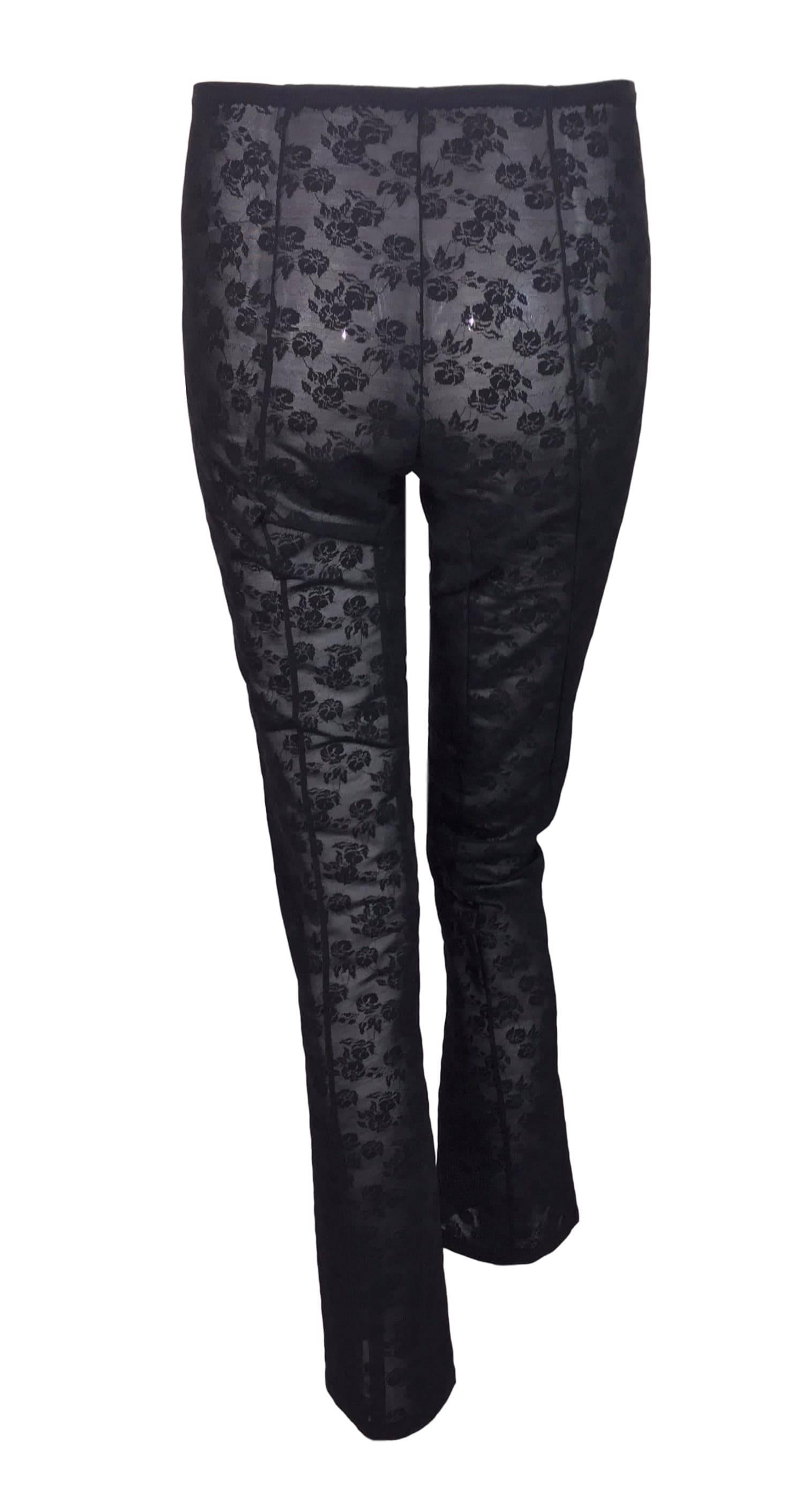 S/S 1998 Dolce & Gabbana Sheer Black Lace Corset Bandage Leggings  In Excellent Condition In Yukon, OK