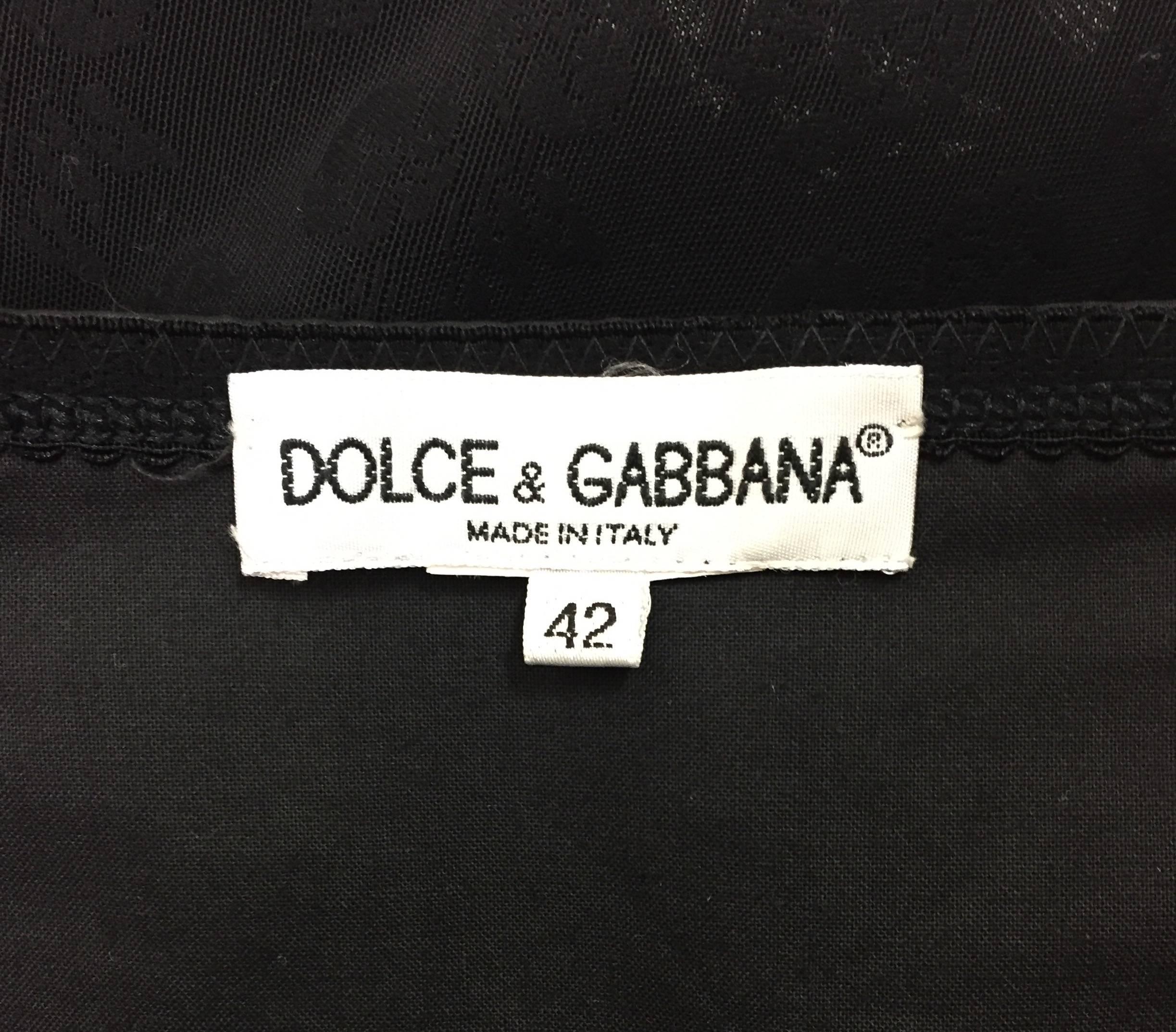 Women's S/S 1998 Dolce & Gabbana Sheer Black Lace Corset Bandage Leggings 